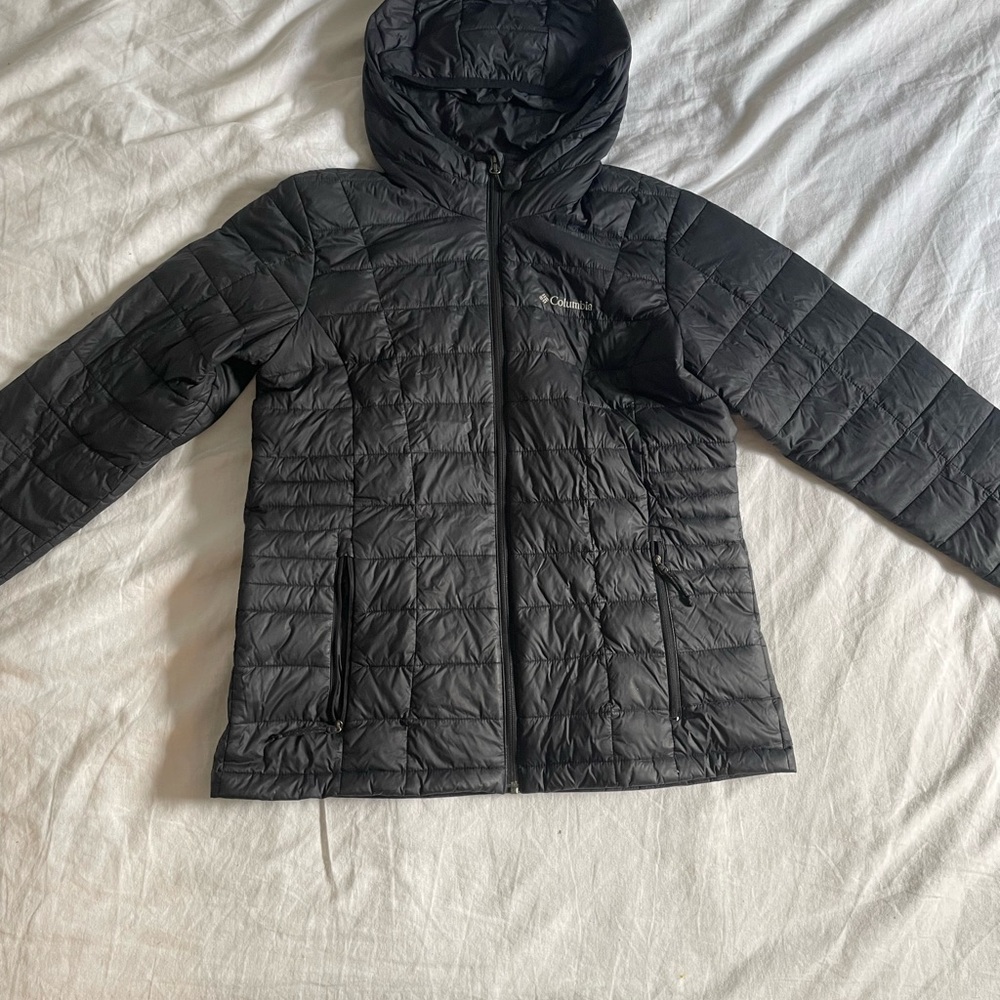 Columbia Black Down Jacket with Omni Heat technology